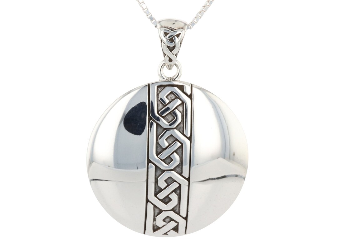 Jewelry Trends Sterling Silver Celtic Knot Medallion Pendant on 18 Inch ...