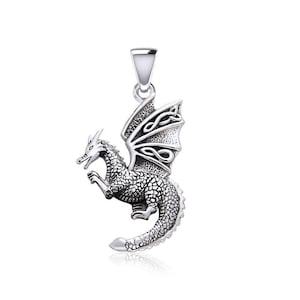 Dragon Sterling Silver Pendant Necklace 18&quot; | Jewelry Trends