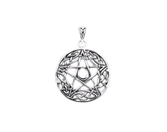 Jewelry Trends Celtic Pentacle Star Protection Sterling Silver Pendant Necklace 18"