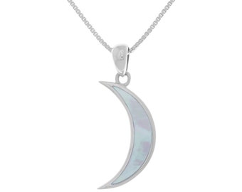 Jewelry Trends Crescent Moon Sterling Silver Pendant Necklace 18"