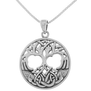 Celtic Winter Tree of Life Sterling Silver Pendant Necklace 18&quot; | Jewelry Trends