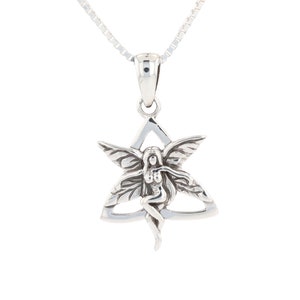 Celtic Trinity Knot Fairy Sterling Silver Pendant Necklace 18&quot; | Jewelry Trends