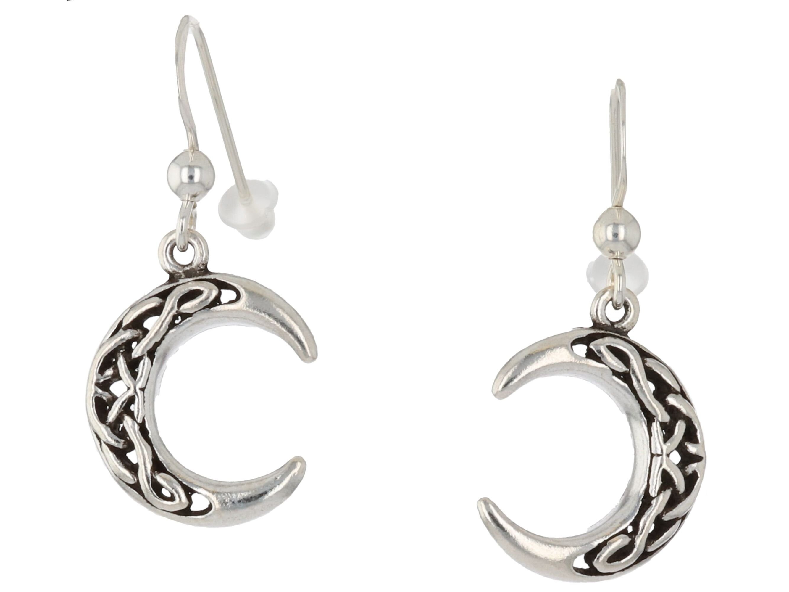Crescent Moon Celtic Sterling Silver Dangle Earrings | Jewelry Trends ...