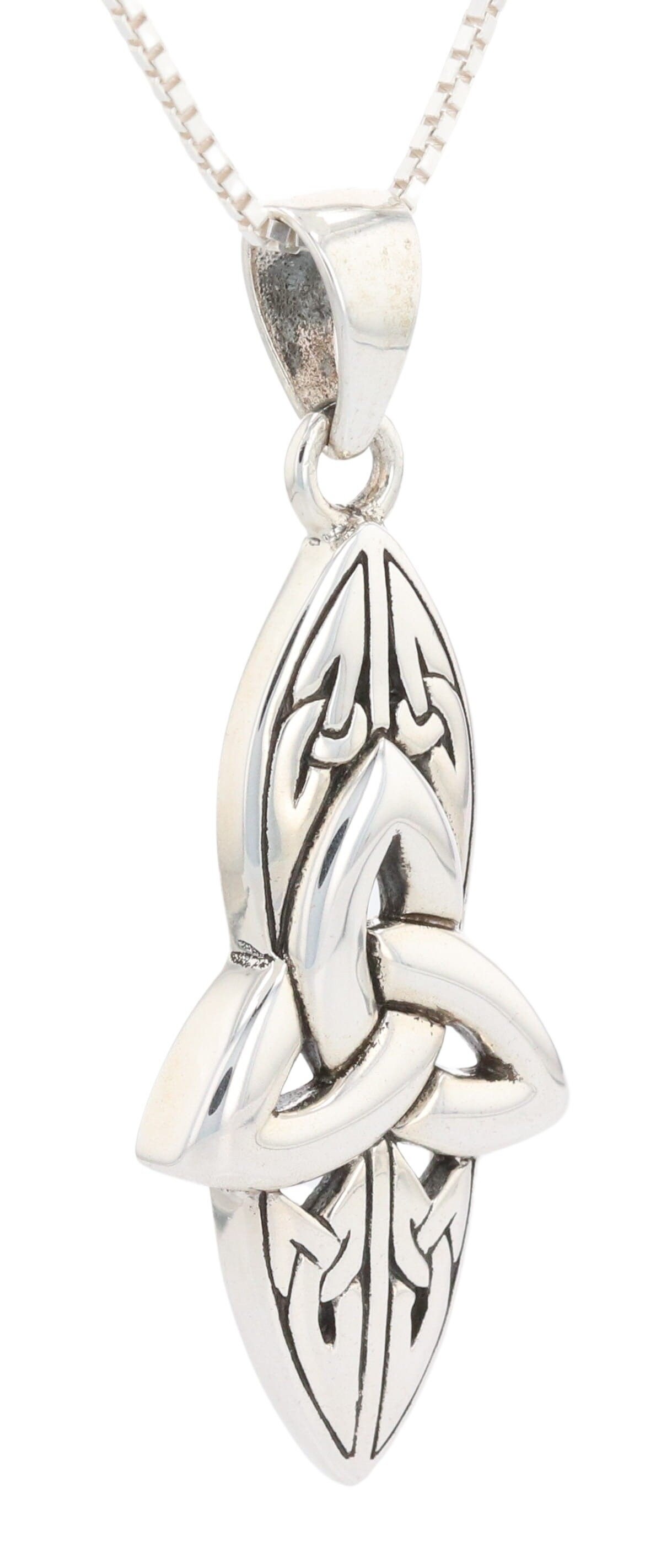 Jewelry Trends Long Celtic Trinity Knot Sterling Silver Pendant ...