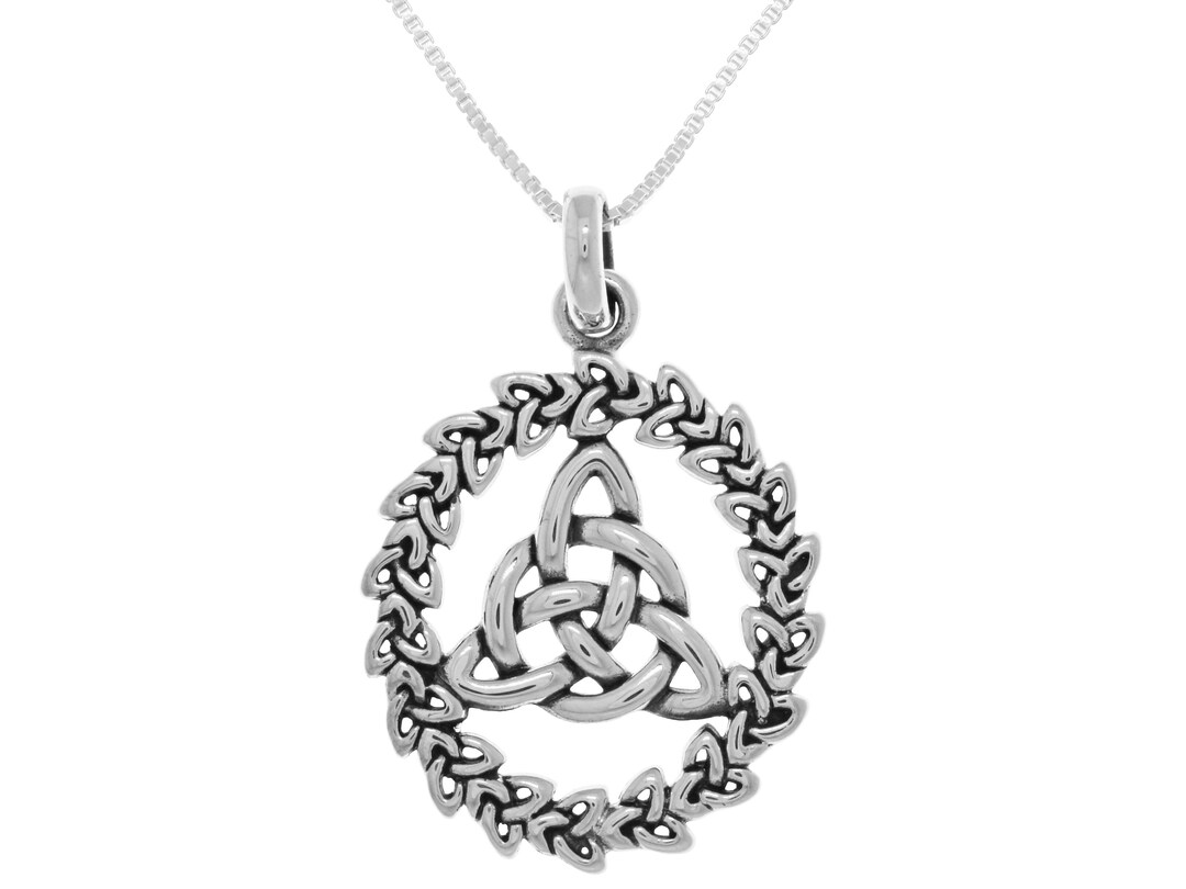 Jewelry Trends Sterling Silver Celtic Trinity Knotwork Pendant on Box ...