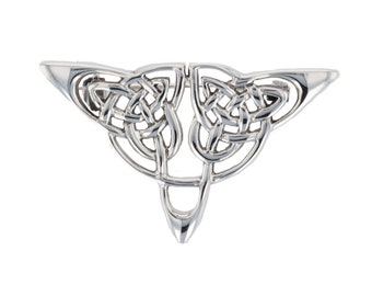 Jewelry Trends Celtic Triangle Knot Sterling Silver Brooch Pin