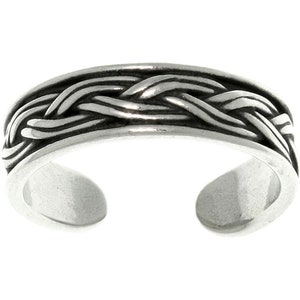 Weave Celtic Rope Design Sterling Silver Adjustable Toe Ring | Jewelry Trends