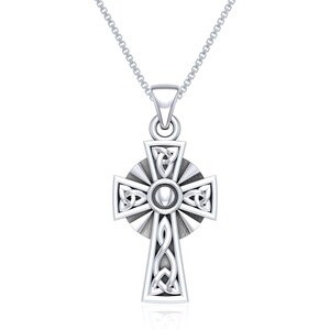 Celtic Cross Trinity Knot Sterling Silver Pendant Necklace 18 ...