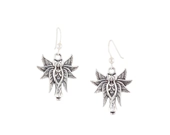 Angel Wing Fairy Goddess Sterling Silver Dangle Earrings | Jewelry Trends