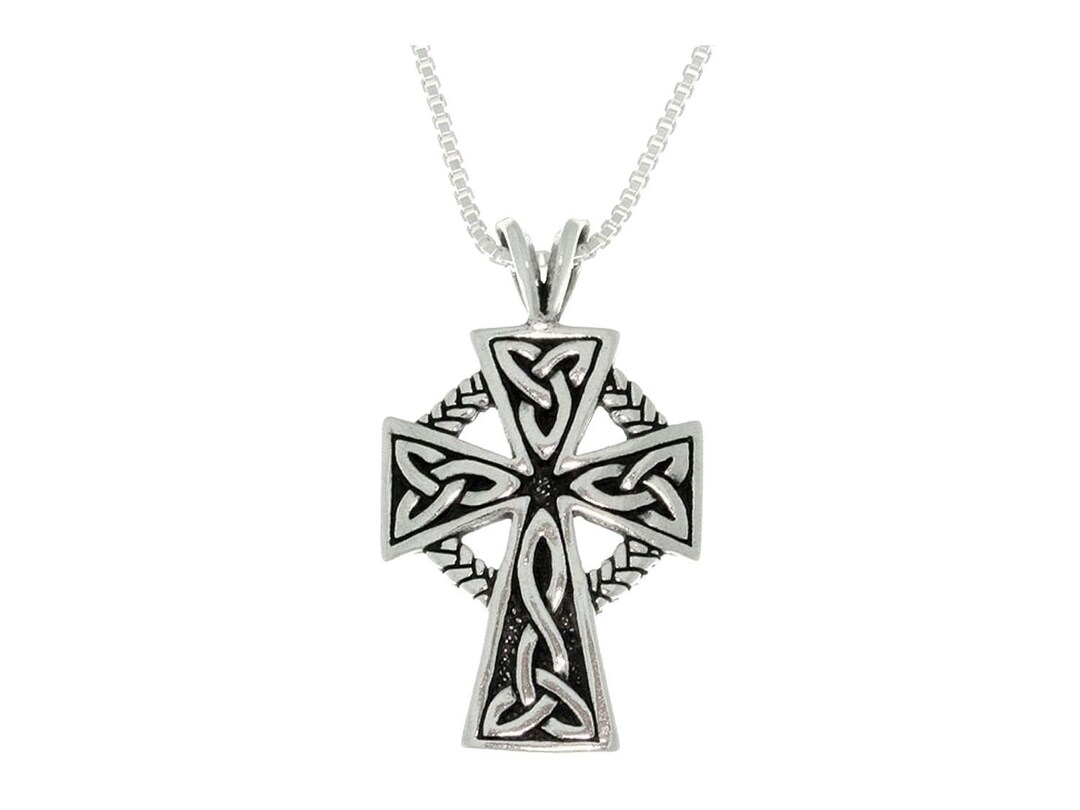 Jewelry Trends Genuine .925 Sterling Silver Celtic Cross Trinity Knot ...