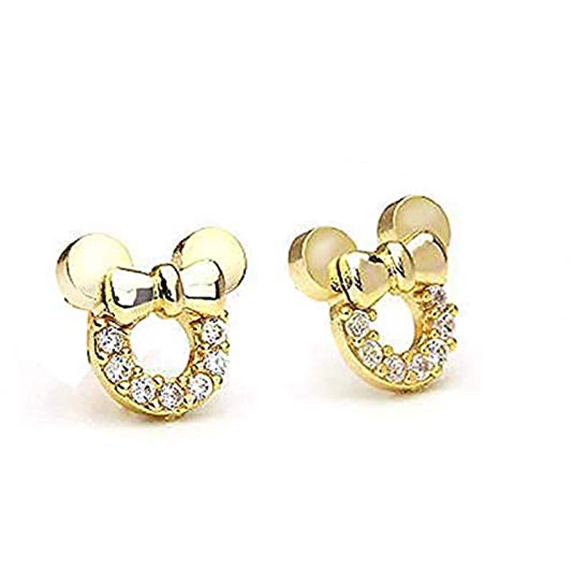 Orecchini Disney Minnie Mouse In Oro Rosa Con Pietra - Set Con Confezione Regalo Ufficiale, EF00661PZWL - 5