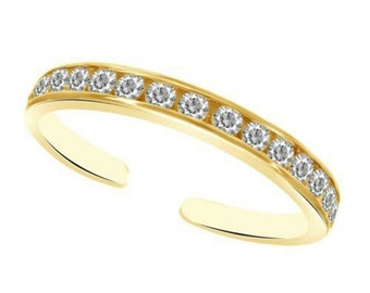 Adjustable Toe Ring in 14K Yellow Gold Over 925 Sterling Silver, Minimalist Stacking Jewelry for Women