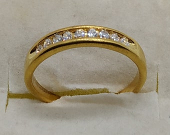 14K Yellow Gold Plated, 925 Sterling Silver Cubic Zirconia Channel-Set Polished Adjustable Toe Ring for Women Summer Sale