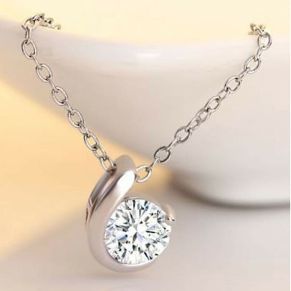 1 Pezzo Collana a Y in argento sterling 925 con diamante, gioiello da