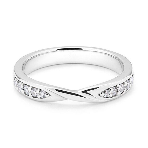 14K White Gold Over 925 Silver Anniversary Wedding Band Classic