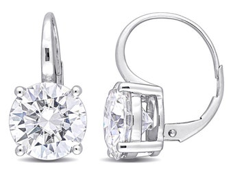 Orecchini A Perno Tondi In Argento 925 Con Diamanti Simulati 8 Mm - Old English Jewellers - Nuovi - Foto 1