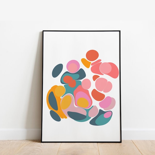 Colorful Abstract Art Download, Instant Printable Wall Art Print, Contemporary Home Decor, Downloadable Poster