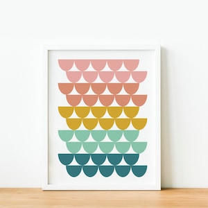 Colorful Geometric Shapes Wall Art Download, Large Printable Poster, Modern Aesthetic Design, Playful Scandinavian Design Home Decor