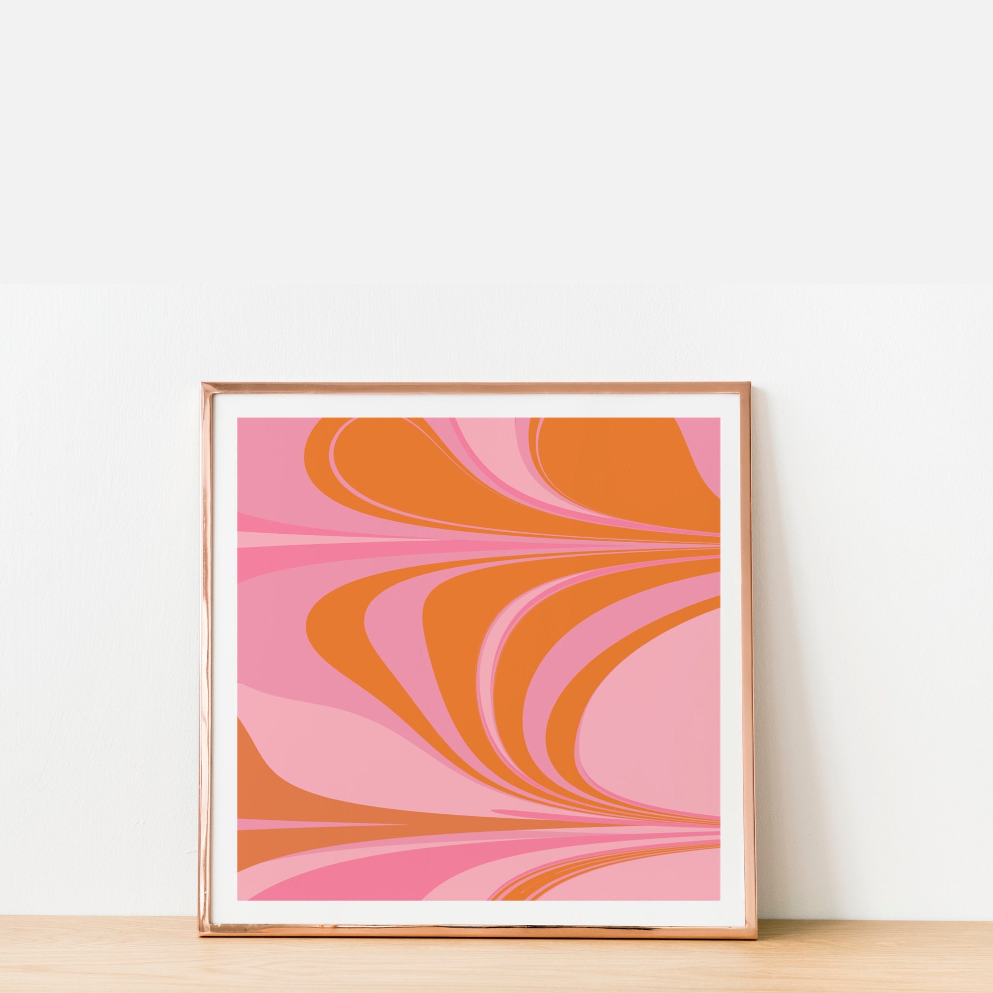 Downloadable Digital Prints Instant Download Contemporary Poster Design Colorful Home Decor Pink and Orange Abstract Wall Art Printable