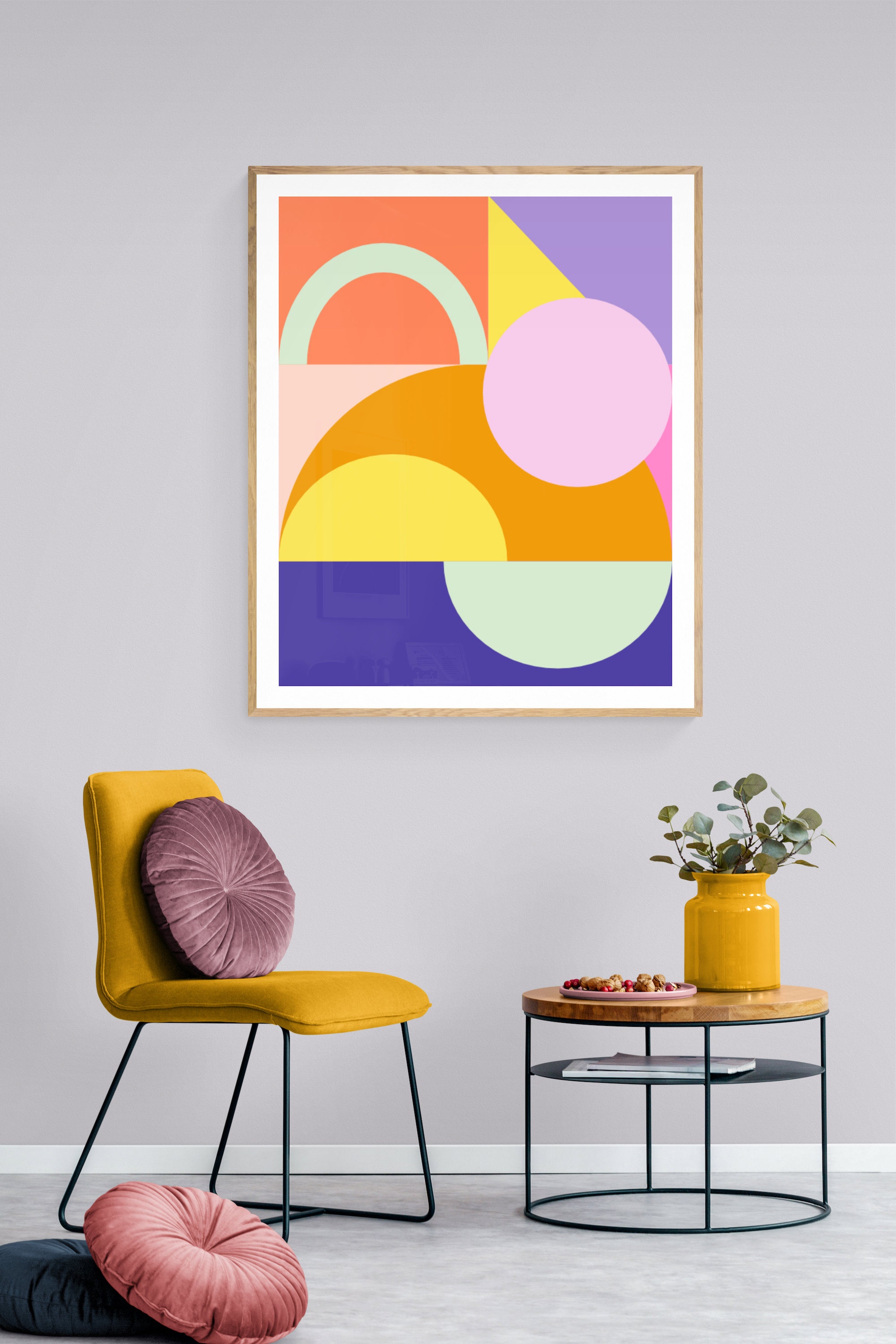 Colorful Geometric Wall Art Printable Modern Shapes and Etsy