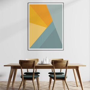 Abstract Geometric Mountain Sunrise Poster, Instant Download, Colorful Modern Home Decor, Printable Wall Art image 3