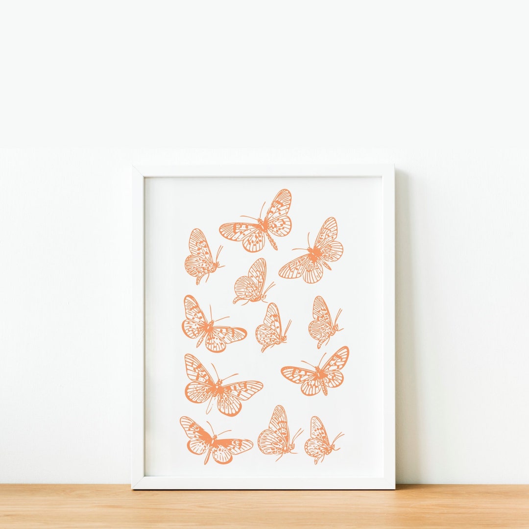 Butterfly Art, Butterflies Wall Art Printable, Minimal Office Decor