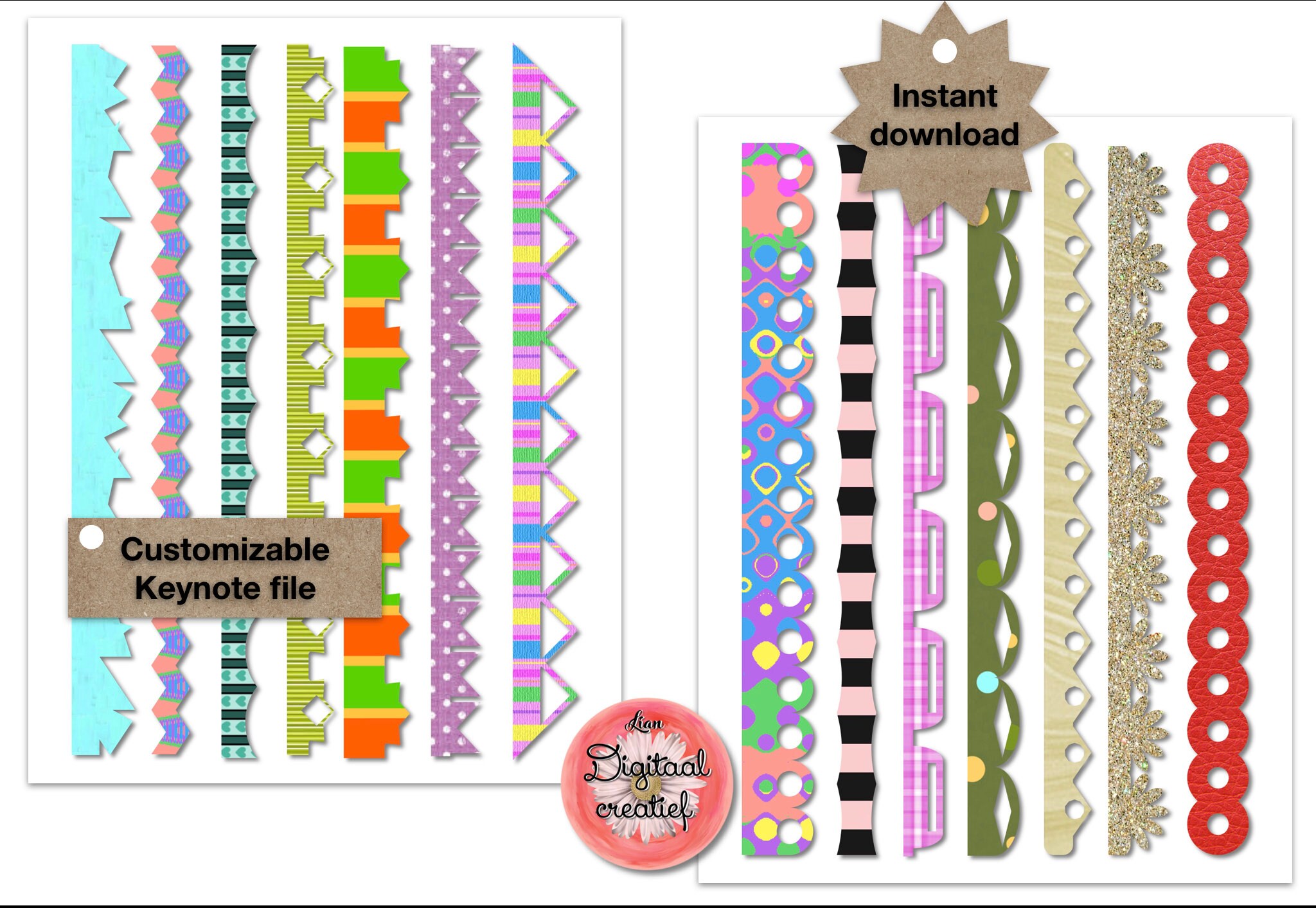 14 Keynote Shapes Borders To Make Stickers For Your Digital Etsy