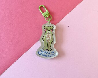 Full of Microplastics Liquid Shaker Keychain