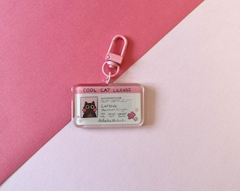 Cool Cat License Keychain