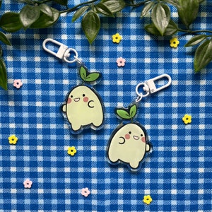 MochiBlob Acrylic Keychain | Cute Mochi Green Sprout Double-sided Keychain