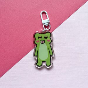 Frog Blep Keychain | Acrylic Frog Cute Butt Keychain