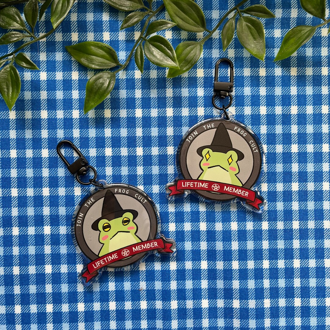 Frog Cult Acrylic Keychain Join the Frog Cult Double Sided Etsy