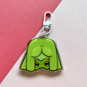 Espreite um sapo da vaia de &lt;br&gt; Entrega Rápida? Chaveiro acrílico com bunda de sapo fofo