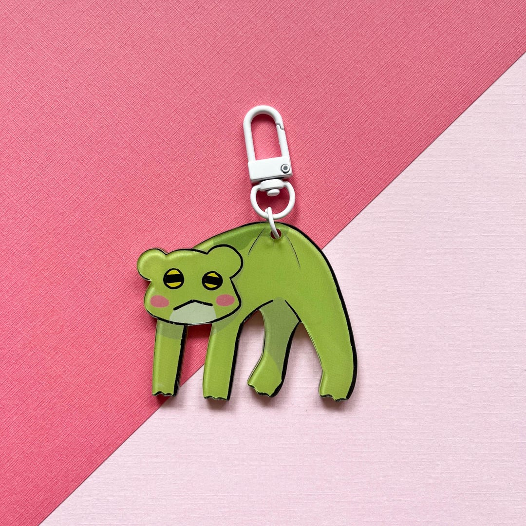 Dangling Frogblob Keychain | Cute Tree Frog Butt Epoxy Diecut Acrylic ...