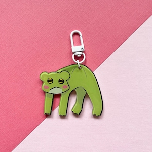 Hangende sleutelhanger kikkerklo | Leuke boomkikkeruiteinde epoxy gestanste acrylsleutelhanger