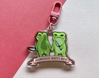 Frog Knife Acrylic Keychain: Aggressive Booty Boys