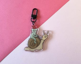 Medieval Frog on Snail Keychain