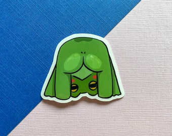 PeekABoo Frog Sticker | Cute Frog Vinyl Diecut Green Frog Butt Sticker