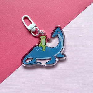 Loch Ness and Froggy Keychain | Acrylic Cryptids Nessie Cute Frog Keychains