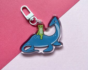 Loch Ness and Froggy Keychain | Acrylic Cryptids Nessie Cute Frog Keychains