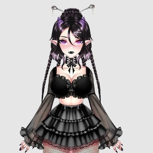 Premade RIGGED Vtuber Model | Imp | Demon Gitl | Succubus Model | Full Body Vtuber | Liv2d Vtuber Stream Avatar | Trinity