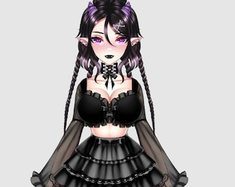 Rigga Vtuber-modell | Imp Demon Girl | Livestream-avatar i hela kroppen