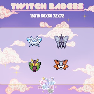 4 ピクセル ポケットモンスター モス バッジ | ピクセル Twitch サブバッジ