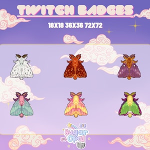 6 ピクセル ファジー モス バッジ | ピクセル Twitch サブバッジ