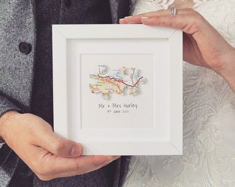 Paper Anniversary Gift, Engagement gift, Wedding gift, Engagement Gift for Couple, Husband Gift, Personalised gift, first Anniversary Gift