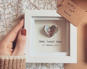 New home gift - new home frame - Map Housewarming Gift - Moving Gift - Personalised Moving gift - Personalised New Home - First home gift