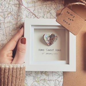 New home gift - new home frame - Map Housewarming Gift - Moving Gift - Personalised Moving gift - Personalised New Home - First home gift