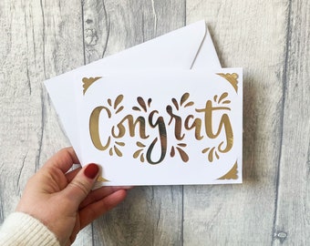 Paper cut Congratulations Card, You've Got This, New Job Card, Congratulations Card, Real Foil, Congratulations, Congrats Card,