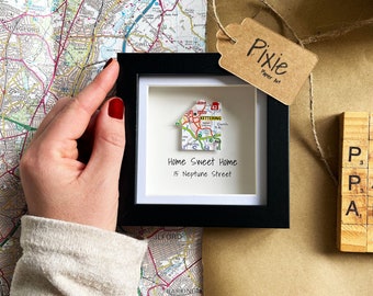 New home gift - new home frame - Map Housewarming Gift - Moving Gift - Personalised Moving gift - Personalised New Home - First home gift