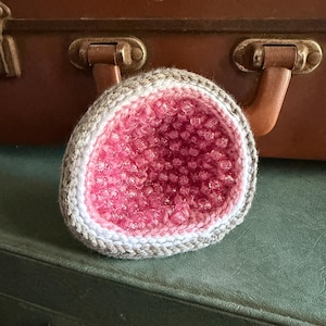 Medium Crochet Geode – Handmade Crystal-Inspired Plush – Soft Beaded Geode Decor – Tactile Gift – Custom Crochet Colours - Made to Order